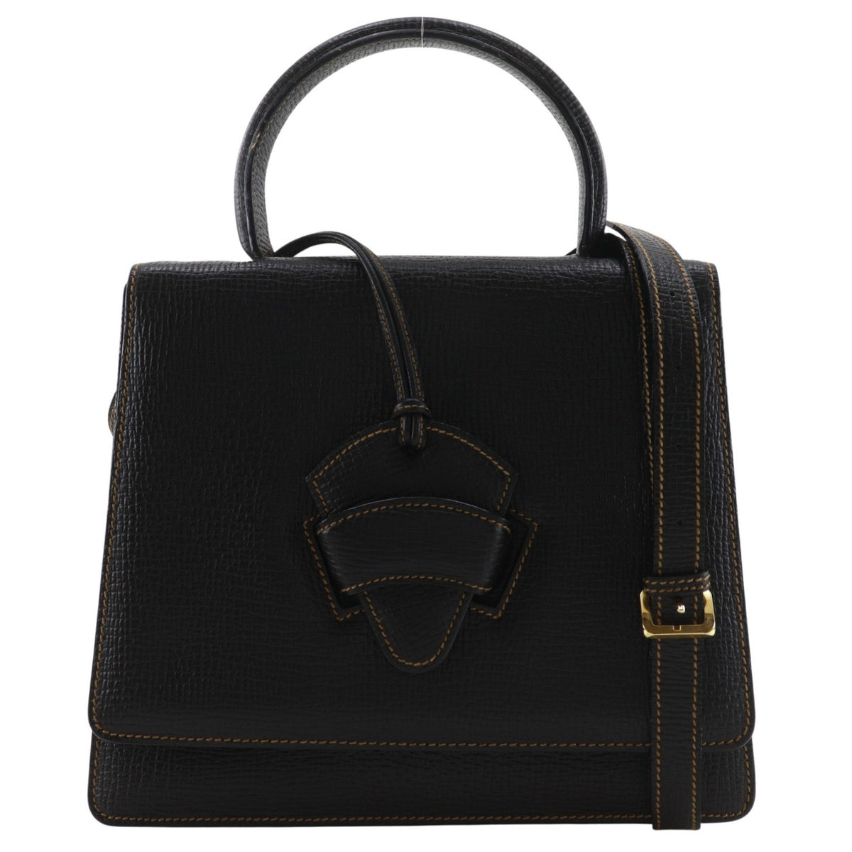 Loewe Barcelona Dome Top Handle Leather, Black, Leather, Handbag