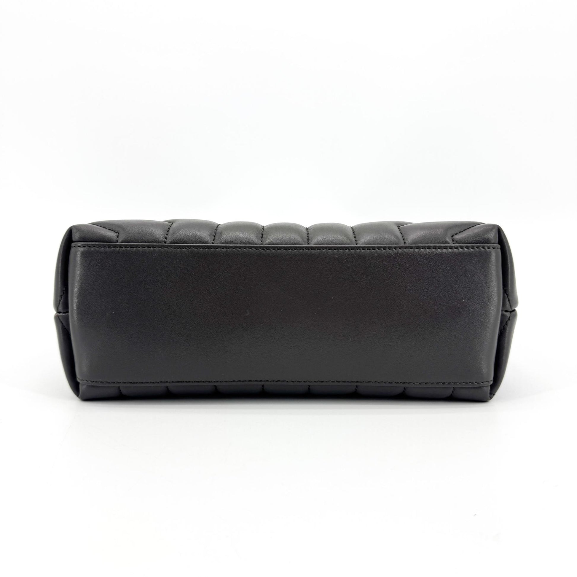 Saint Laurent LouLou Top Handle Matelasse Chevron Leather, Black, Leather, Handbag