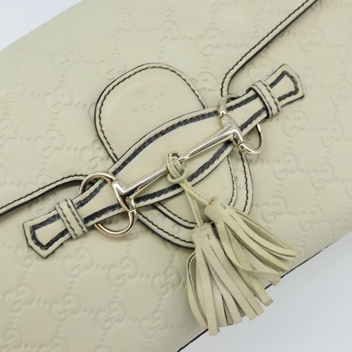Gucci Emily Chain Flap Guccissima Leather, Beige, Leather, Shoulder Bag