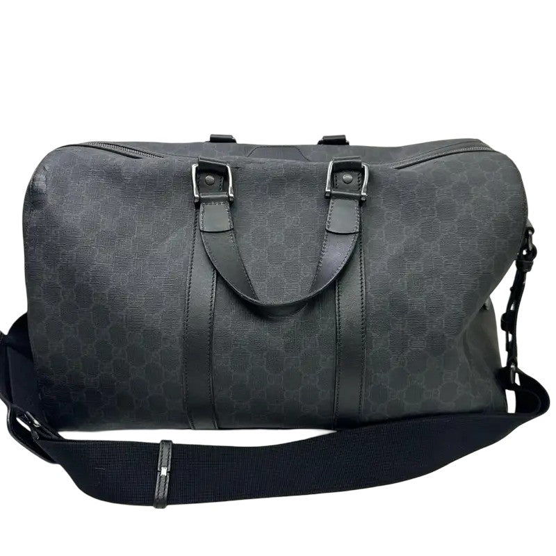 Gucci GG Supreme Carry-On Duffle Bag GG Canvas and Leather, Black, Canvas, Travel Bag