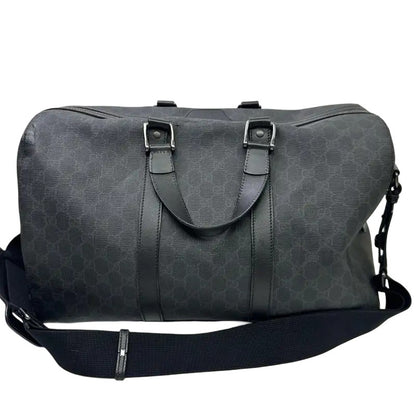 Gucci GG Supreme Carry-On Duffle Bag GG Canvas and Leather, Black, Canvas, Travel Bag