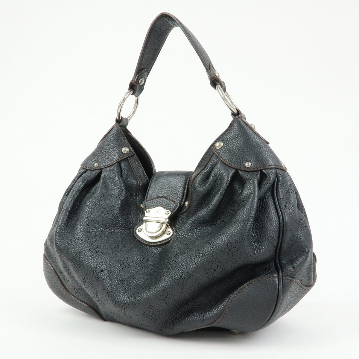 Louis Vuitton Solar Mahina Leather, Black, Leather, Handbag