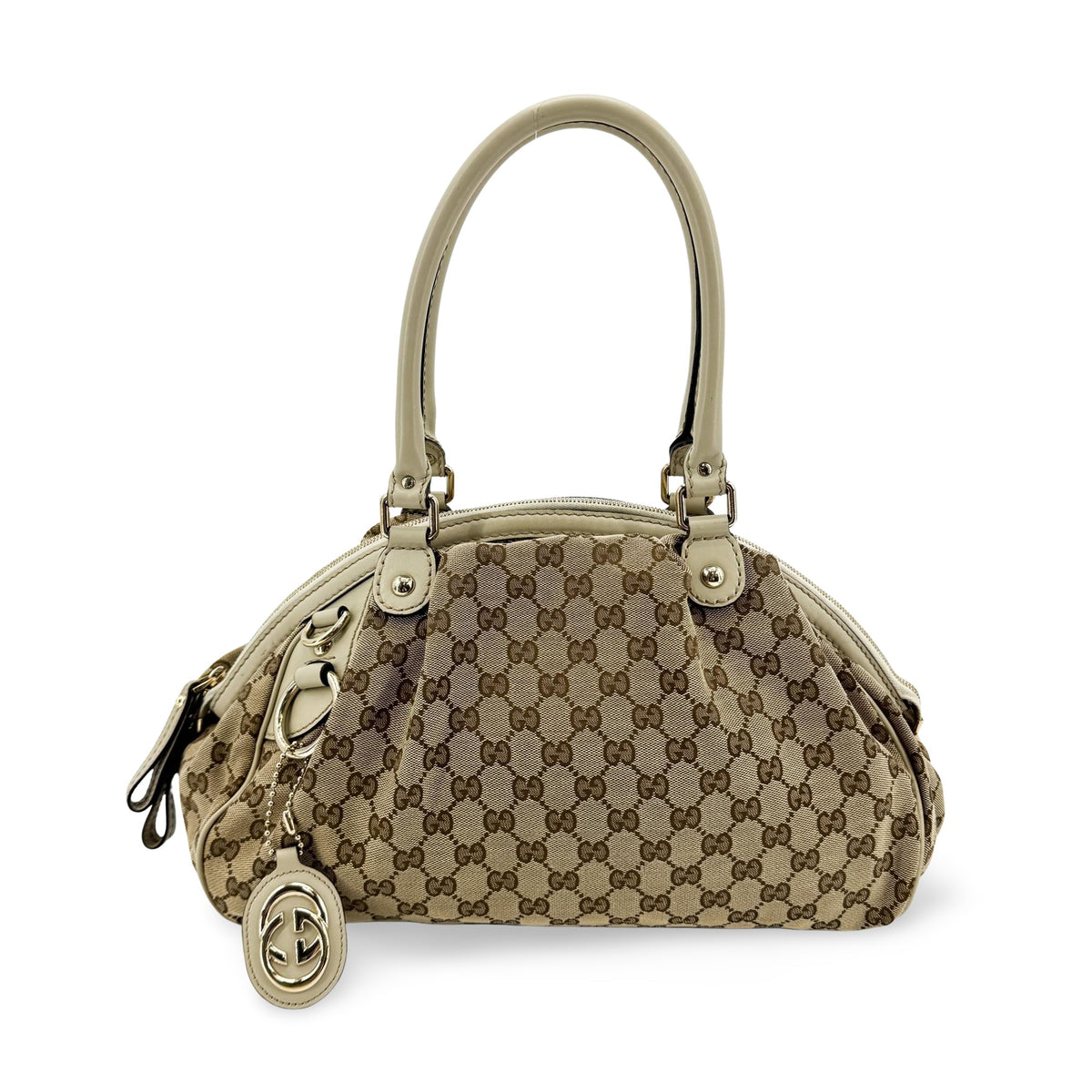 Gucci Sukey Boston GG Canvas, Beige, Canvas, Handbag