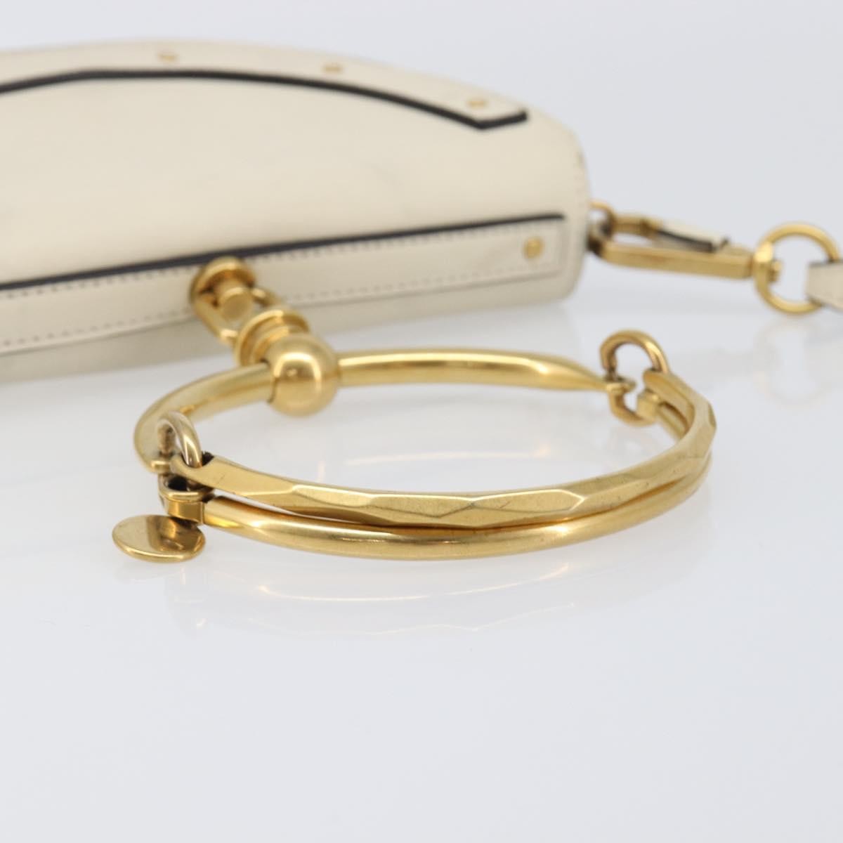 Chloe Nile Minaudière Leather, White, Leather, Handbag