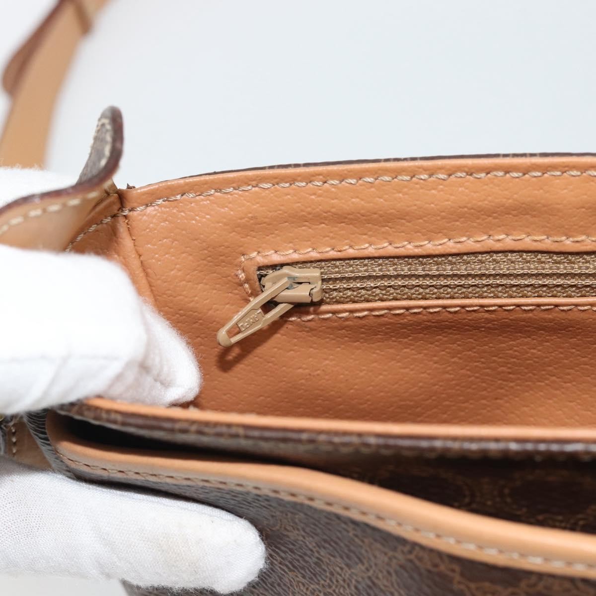 Celine Macadam Canvas, Brown, Canvas, Shoulder Bag