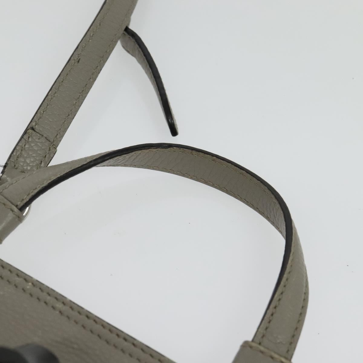 Gucci Bamboo Daily Top Handle Leather, Gray, Leather, Shoulder Bag