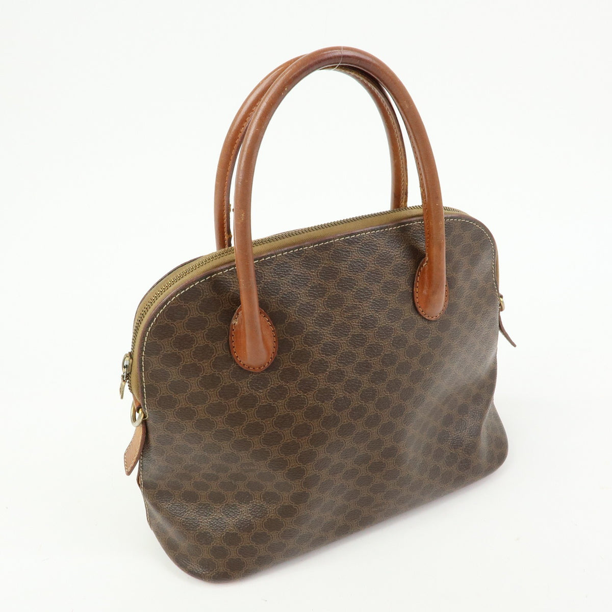 Celine Vintage Handbag Toile Céline, Brown, Canvas, Handbag