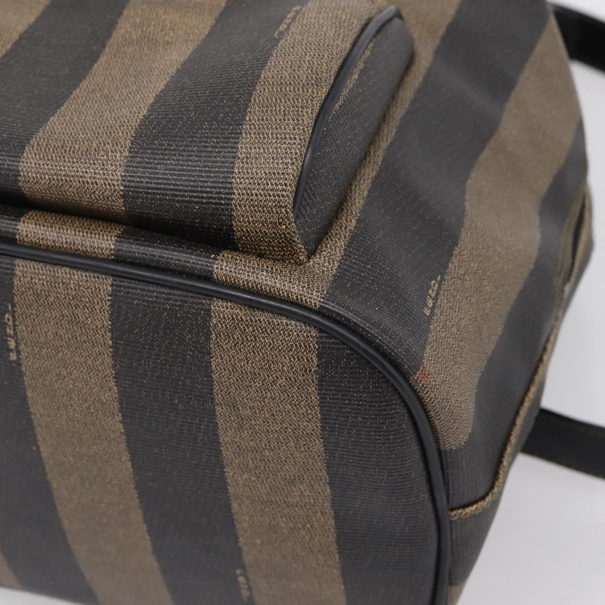 Fendi Vintage Pequin Logo Coated Canvas, Brown, Canvas, Backpack