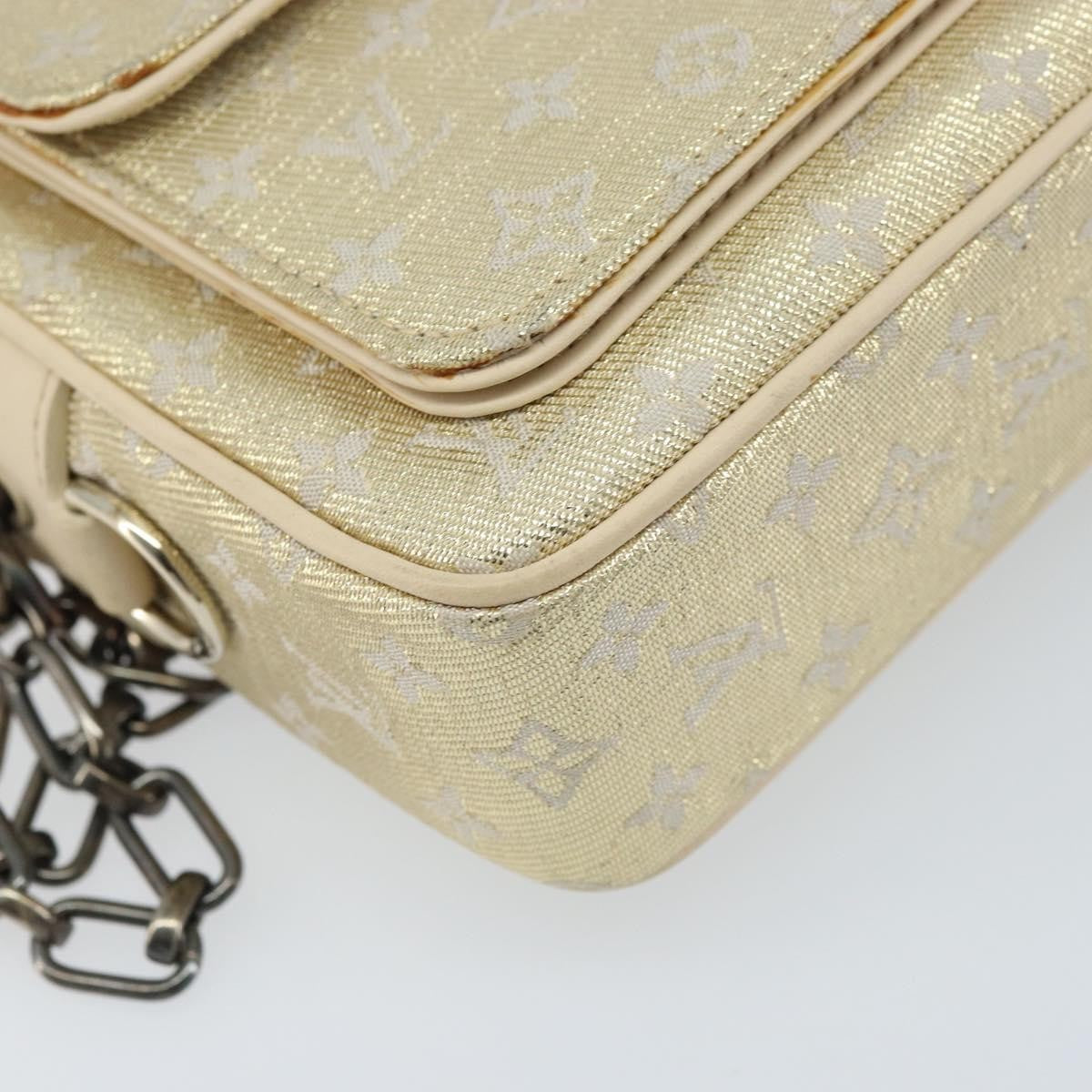 Louis Vuitton McKenna Mini Lin, Gold, Canvas, Shoulder Bag