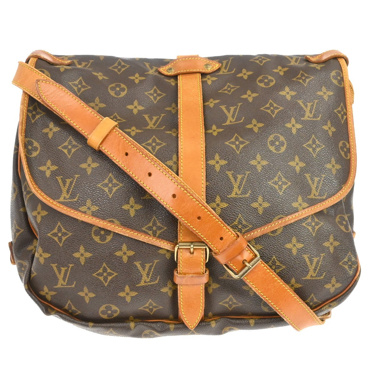 Louis Vuitton Saumur Monogram, Brown, Canvas, Shoulder Bag