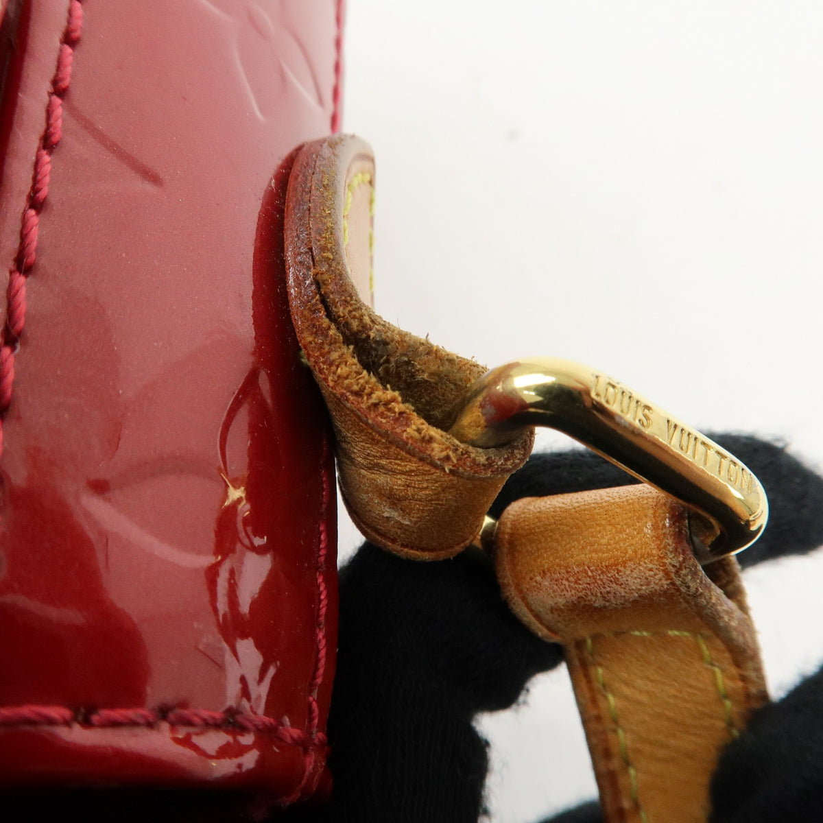 Louis Vuitton Bellflower Monogram Vernis, Red, Patent Leather, Handbag