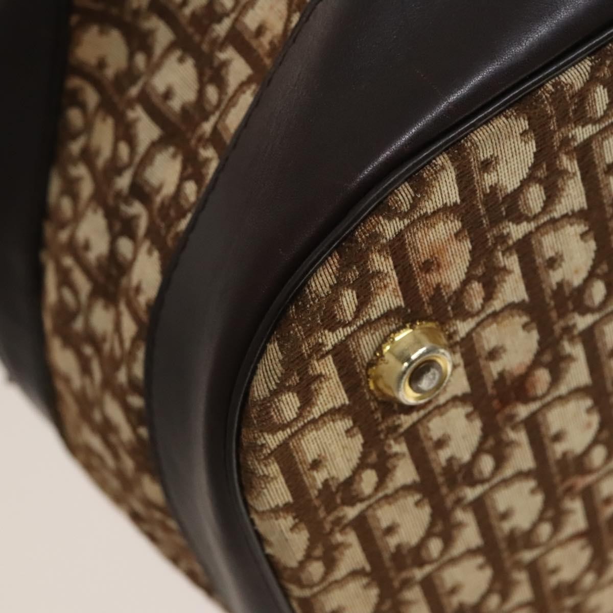Christian Dior Vintage Trotter Street Chic Pocket Hobo Diorissimo Canvas, Brown, Canvas, Shoulder Bag