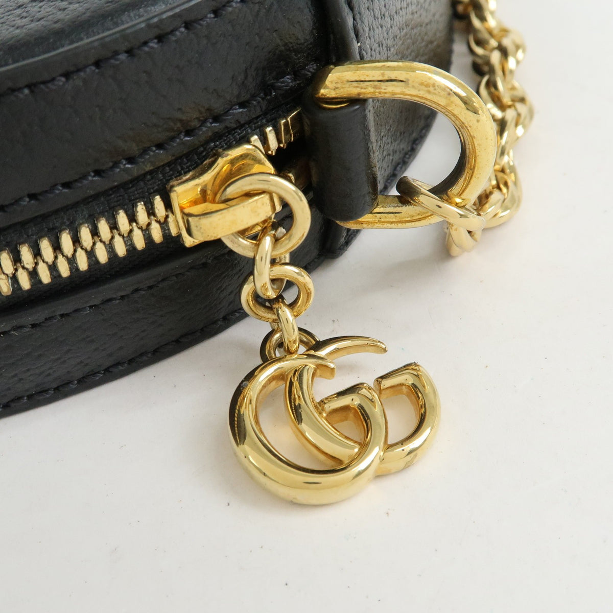 Gucci Ophidia Round Leather, Black, Leather, Shoulder Bag