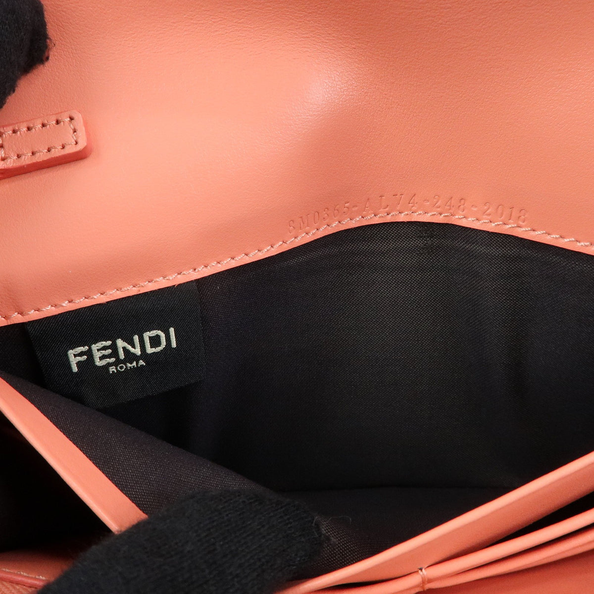 Fendi FF Diamonds Continental Chain Leather, Pink, Leather, Crossbody Bag