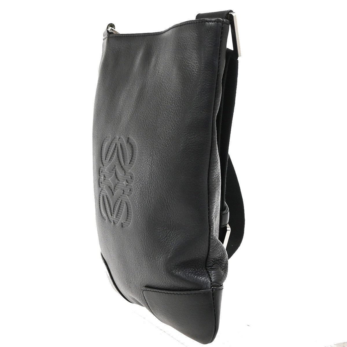 Loewe Anagram Leather, Black, Leather, Shoulder Bag