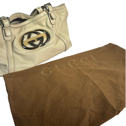 GUCCI Britt Tote Bag Calfskin Leather