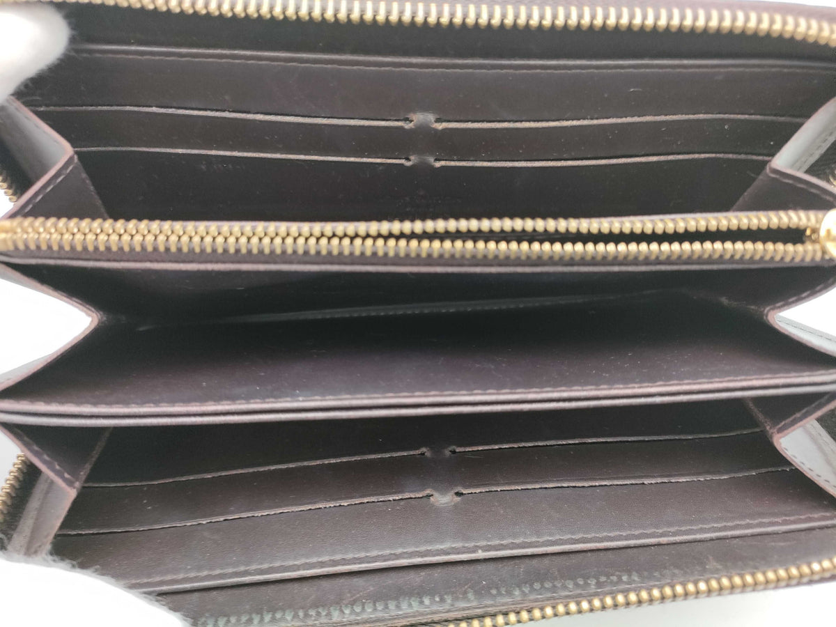 Louis Vuitton Zippy Monogram Vernis, Burgundy, Patent Leather, Wallet