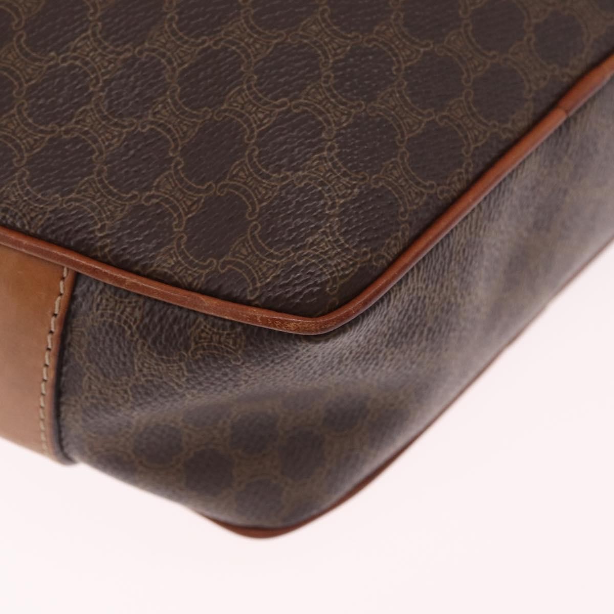 Celine Macadam Shoulder Leather, Brown, Canvas, Crossbody Bag