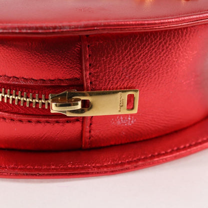 Saint Laurent Love Heart Chain Leather, Red, Leather, Shoulder Bag