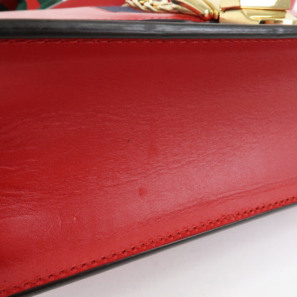 Gucci Sylvie Leather, Red, Leather, Shoulder Bag