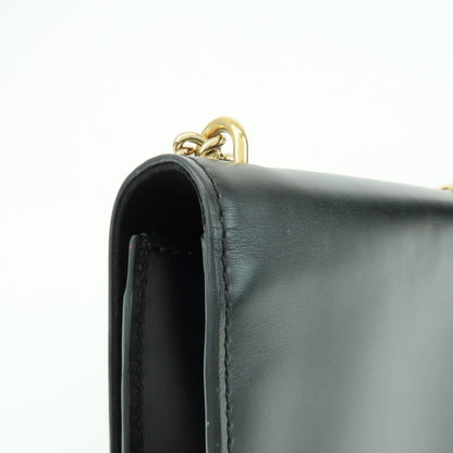 Louis Vuitton Chain Louise Clutch Leather, Black, Leather, Clutch