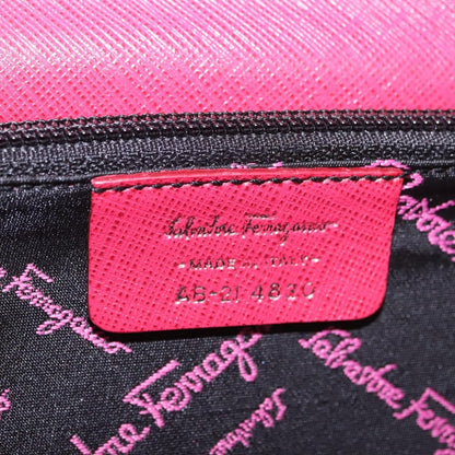 Salvatore Ferragamo Gancini Convertible Top Handle Saffiano Leather, Pink, Leather, Handbag