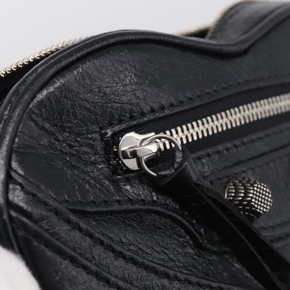 Balenciaga Le Cagole Giant Studs Heart Chain Leather, Black, Leather, Handbag