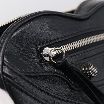Balenciaga Le Cagole Giant Studs Heart Chain Leather, Black, Leather, Handbag