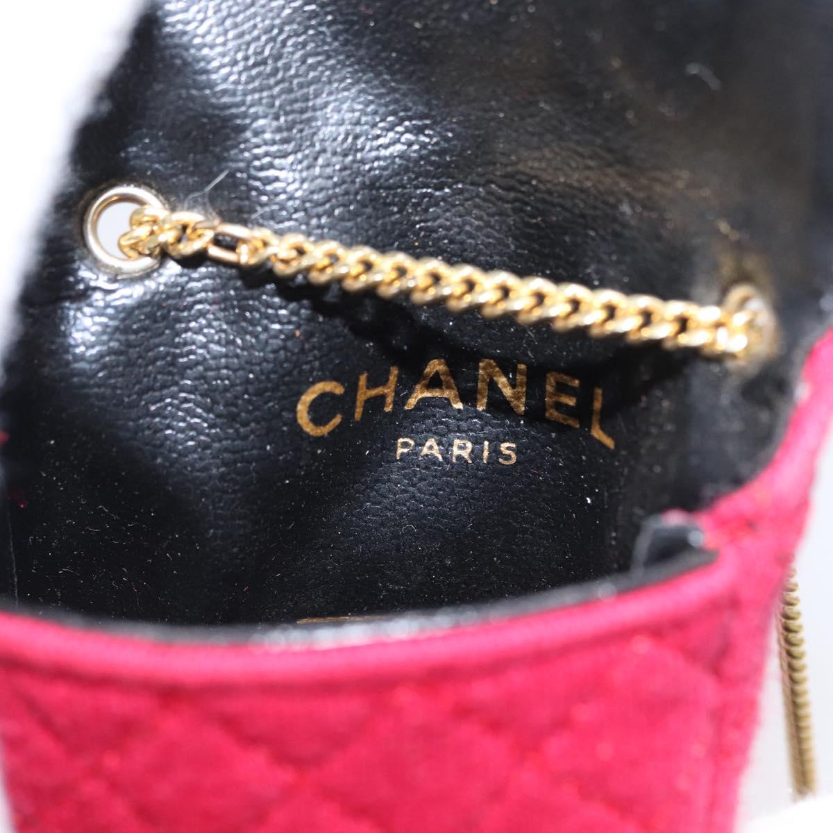 Chanel Vintage Chain Pocket Clutch Cotton, PINK, COTTON, Clutche & pouche
