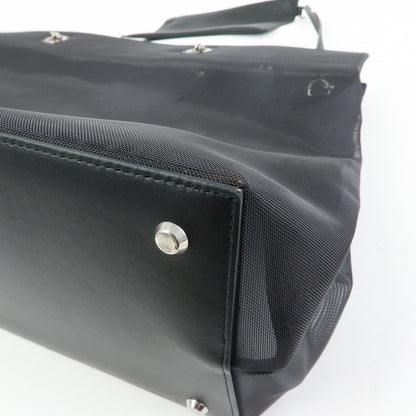 Balenciaga Duty Free Mesh with Leather, Black, Mesh, Tote Bag