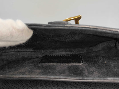 Christian Dior Dior Saddle Leather, Black, Leather, Handbag