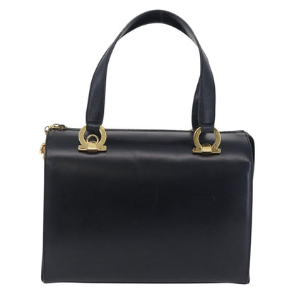 Salvatore Ferragamo Gancini Leather, Navy, Leather, Handbag