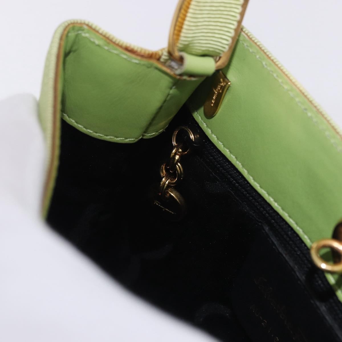 Salvatore Ferragamo Vala Canvas, Green, Canvas, Shoulder Bag