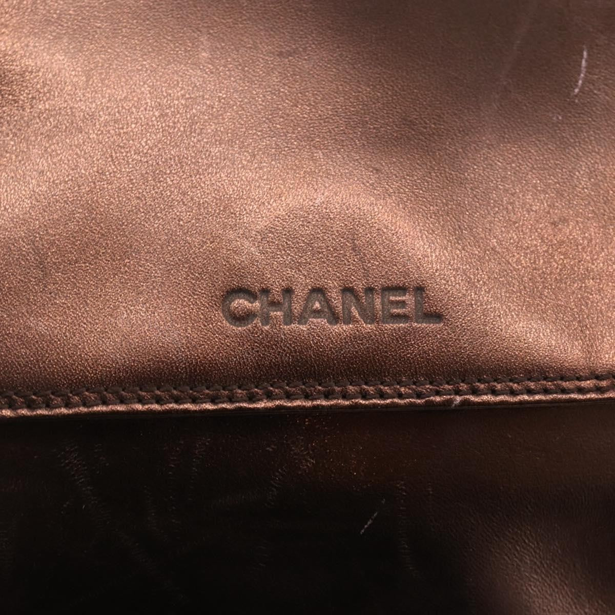 Chanel Vintage Logo Flap Messenger Leather, Brown, Leather, Shoulder Bag