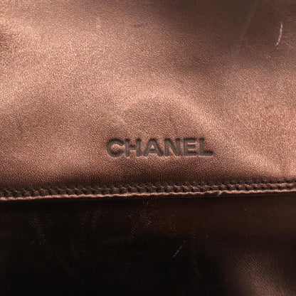 Chanel Vintage Logo Flap Messenger Leather, Brown, Leather, Shoulder Bag