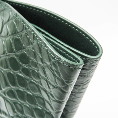 Bottega Veneta Doll Crocodile Embossed Leather, Green, Leather, Tote Bag