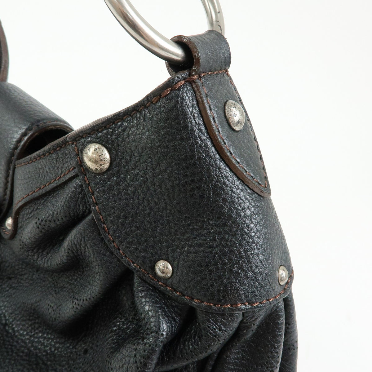 Louis Vuitton Solar Mahina Leather, Black, Leather, Handbag