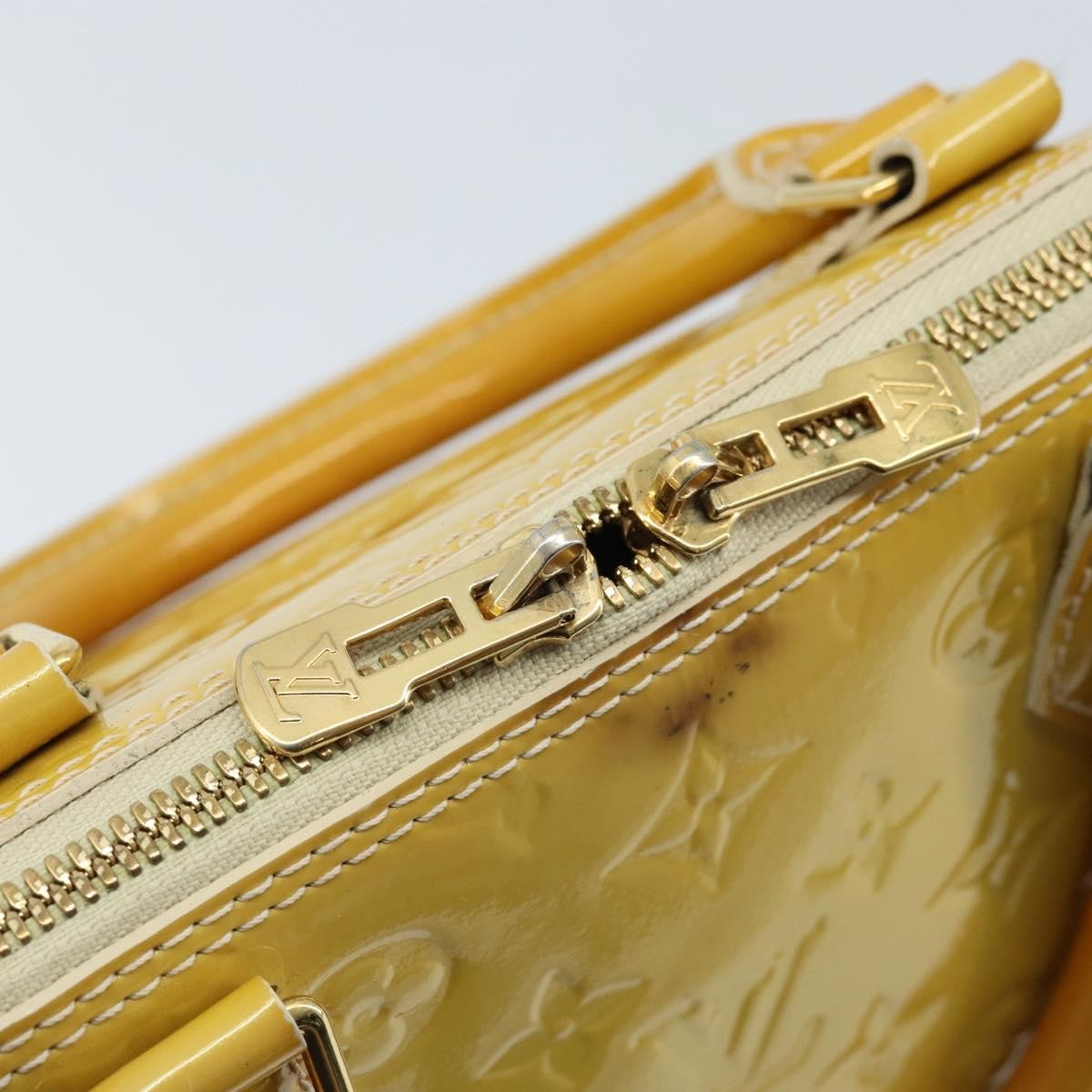 Louis Vuitton Alma Monogram Vernis, Yellow, Patent Leather, Handbag