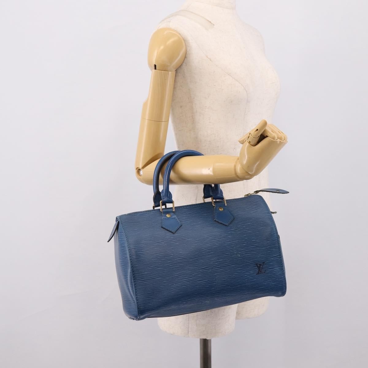 Louis Vuitton Speedy Epi Leather, Blue, Leather, Handbag