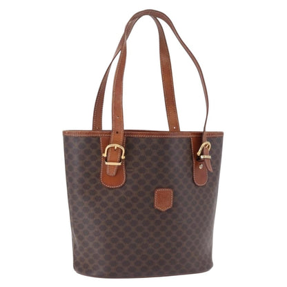Celine Vintage Macadam Canvas, Brown, Canvas, Handbag