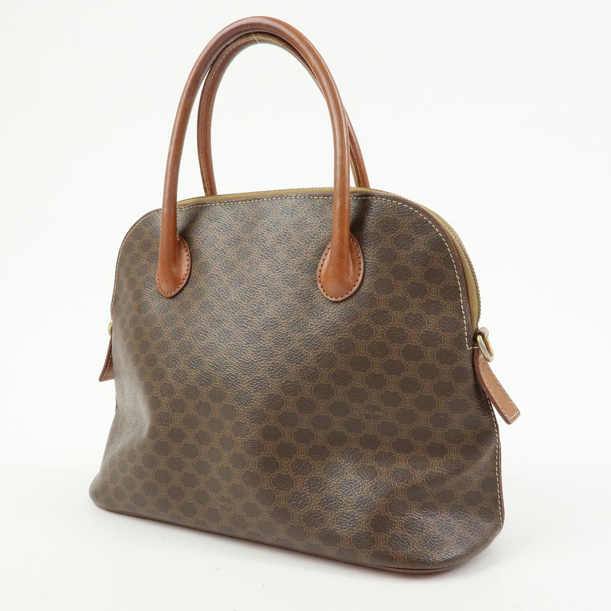 Celine Vintage Handbag Toile Céline, Brown, Canvas, Handbag