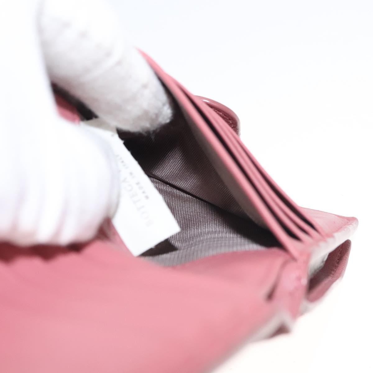 Bottega Veneta Bifold Coin Pocket Card Holder Intrecciato Nappa, Pink, Leather, Wallet