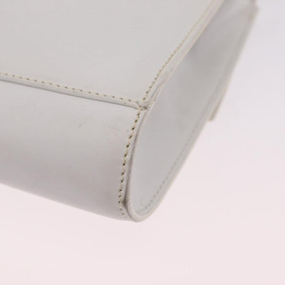 Celine Vintage Circle Logo Leather, White, Leather, Crossbody Bag