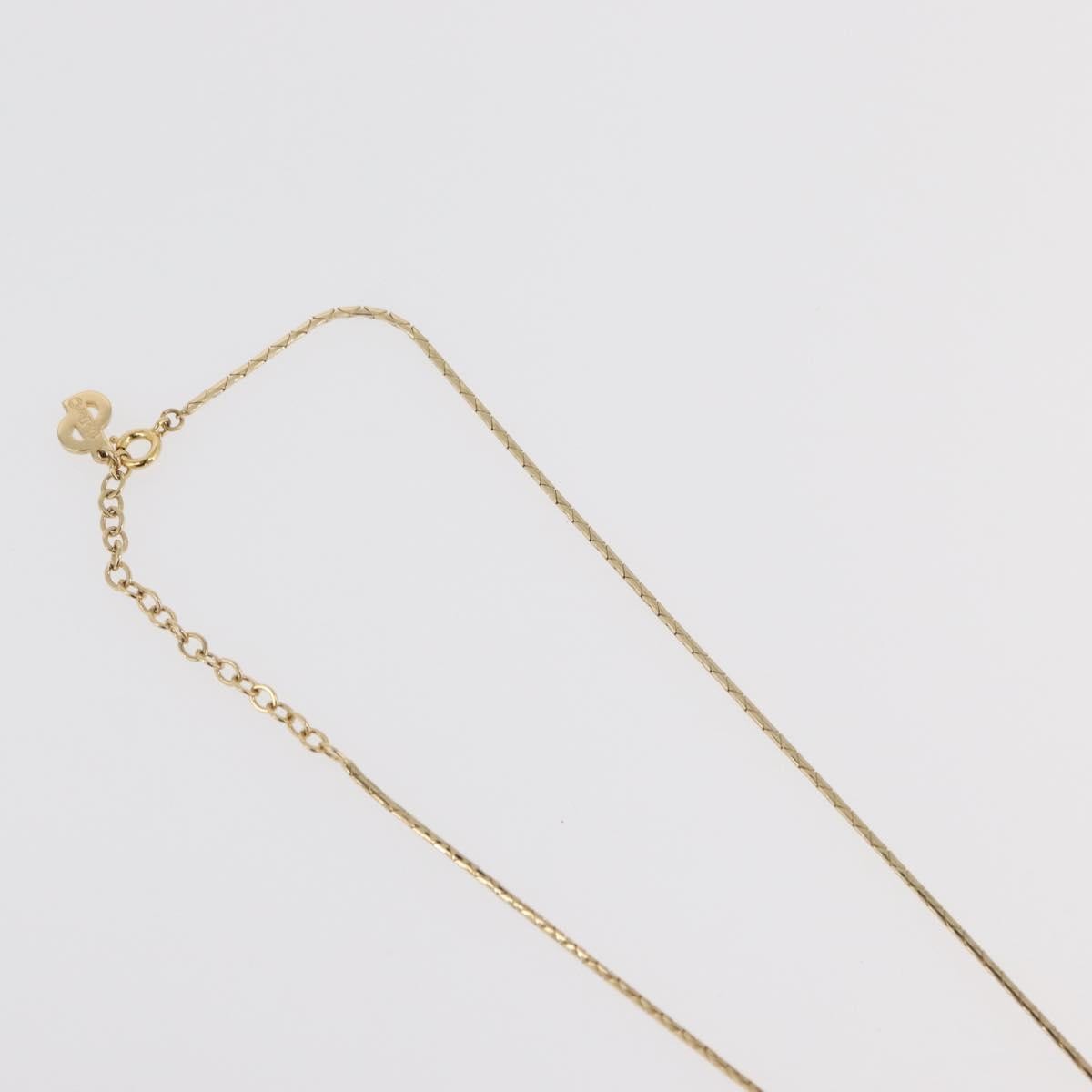 Christian Dior Logo Pendant Metal, Gold, Metal, Necklace