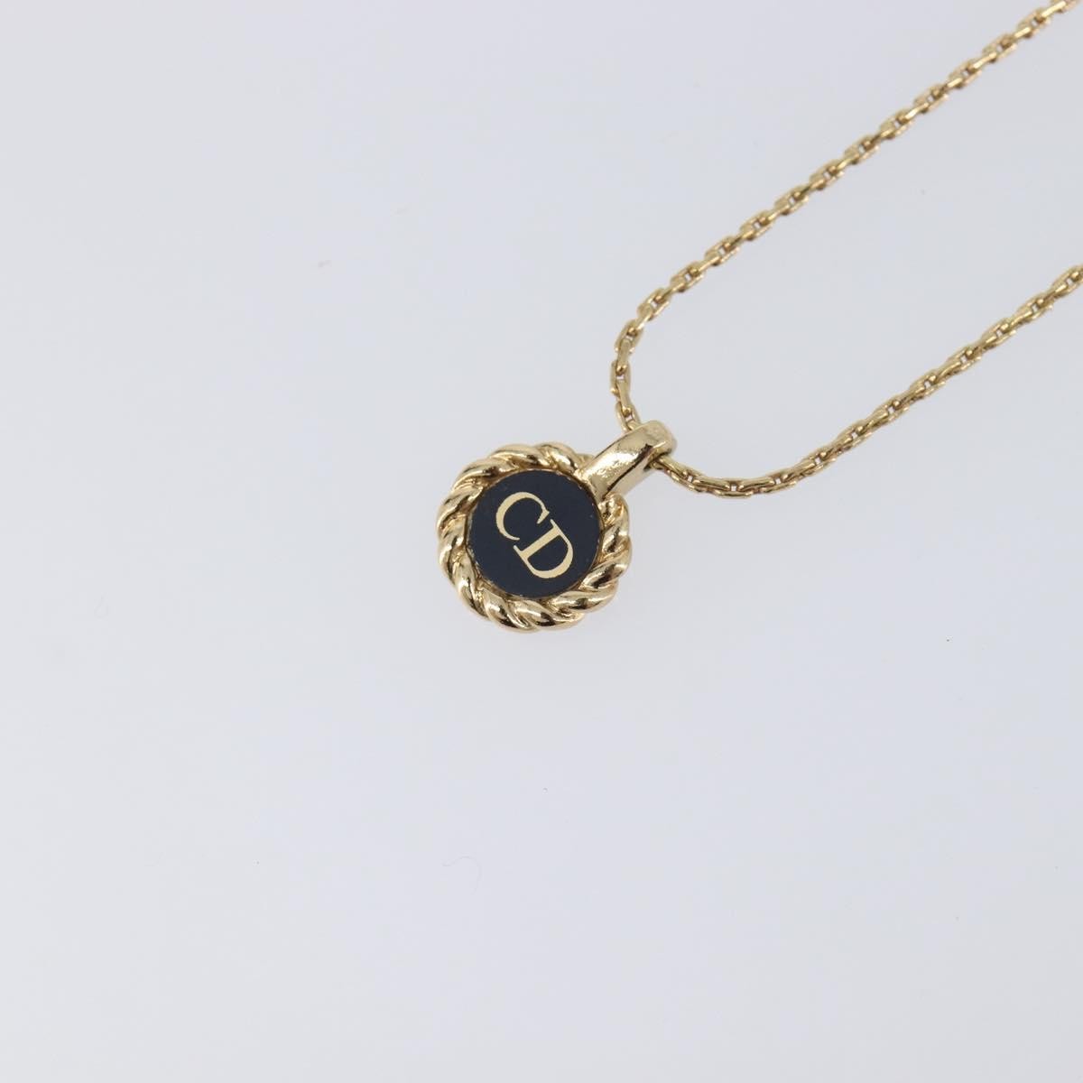 Christian Dior CD Pendant Metal, Gold, Metal, Necklace