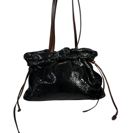 PRADA Snakeskin Leather Drawstring Tote