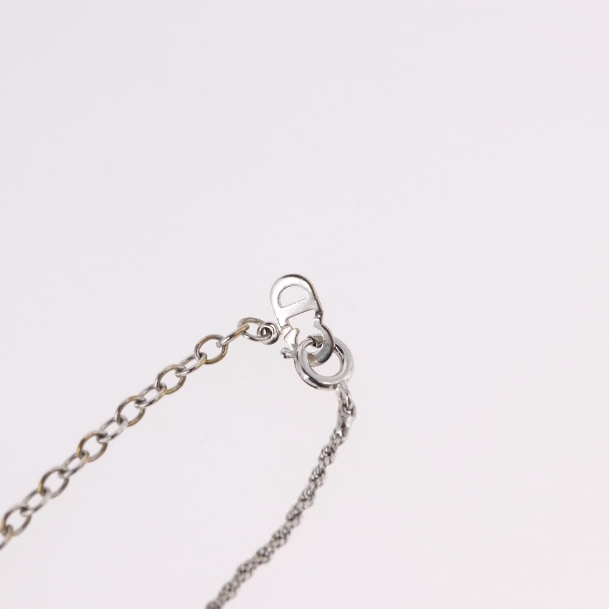 Christian Dior VIntage Circle Pendant Metal, Silver, Metal, Necklace