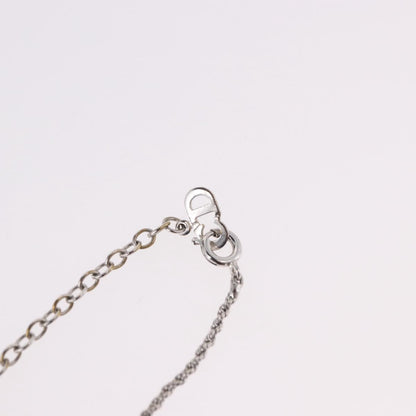 Christian Dior VIntage Circle Pendant Metal, Silver, Metal, Necklace