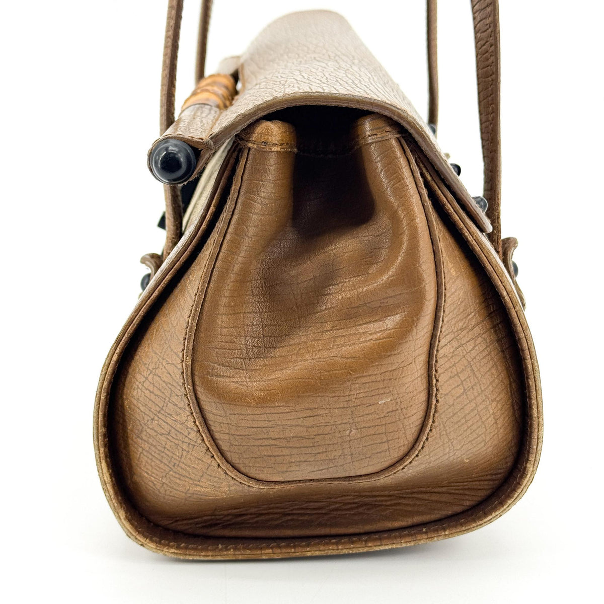 Gucci Bamboo Bullet GG Canvas, Brown, Canvas, Handbag