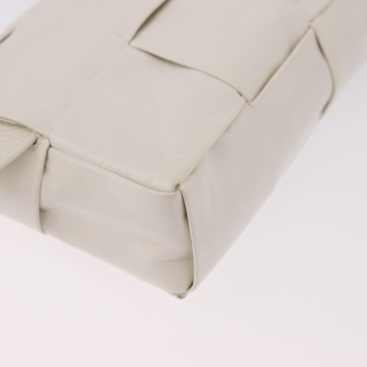 Bottega Veneta Cassette Belt Maxi Intrecciato Leather, White, Leather, Clutch